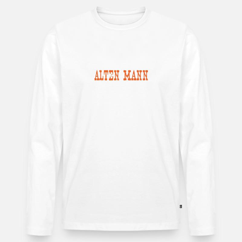 Alter Mann Kiteboard - Kitesurfen - Geschenk - Männer Premium Bio Langarmshirt - Weiß
