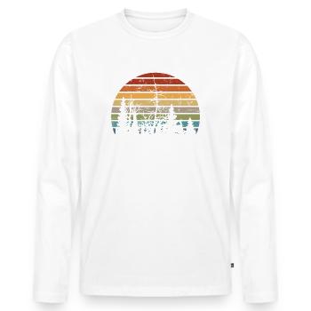 Retrocolor - Natur - Bäume - Wald - Vintage Logo - Men's Premium Organic Long Sleeve Shirt - white - Front - Nico (187cm)