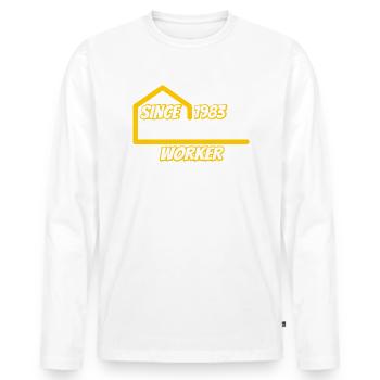 Construction worker born 1983 birthday - Men's Premium Organic Long Sleeve Shirt - white - Front - Nico (187cm)