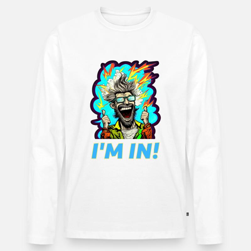 Ich bin dabei! - Männer Premium Bio Langarmshirt - Weiß