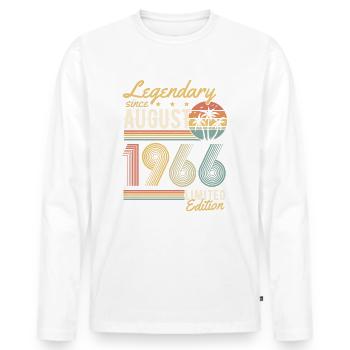 Legendary since August 1966 retro birthday - Men's Premium Organic Long Sleeve Shirt - white - Front - Nico (187cm)