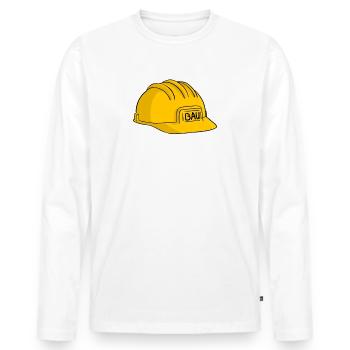 Bauherr Baustellen Helm - Männer Premium Bio Langarmshirt - Weiß - Vorne - Nico (187cm)