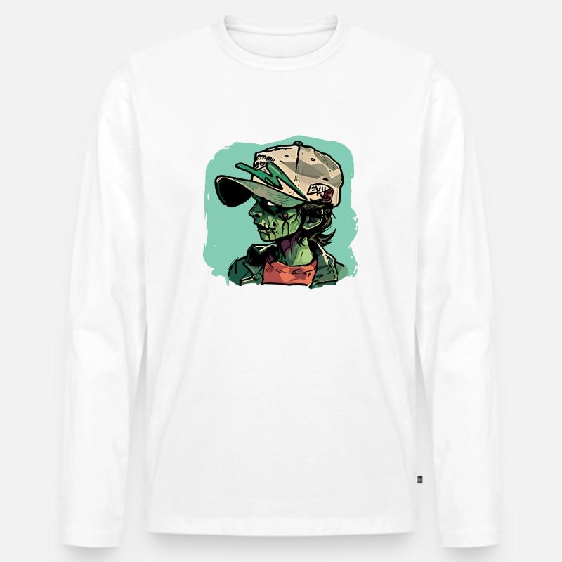 Zombie-Mädchen - Männer Premium Bio Langarmshirt - Weiß