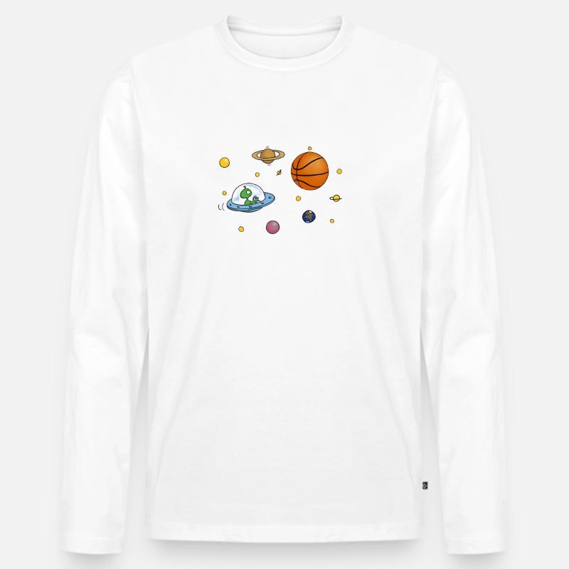 Bb Alien - Männer Premium Bio Langarmshirt - Weiß
