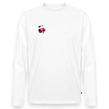 Polygone de cerises - T-shirt manches longues Premium bio Homme - blanc - Devant - Nico (187cm)