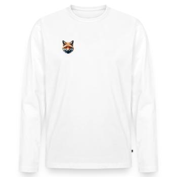 Polygone de renard - T-shirt manches longues Premium bio Homme - blanc - Devant - Nico (187cm)