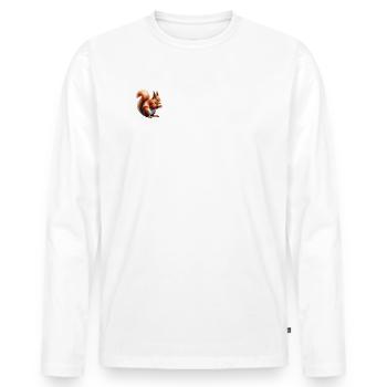 Polygone d’écureuil - T-shirt manches longues Premium bio Homme - blanc - Devant - Nico (187cm)