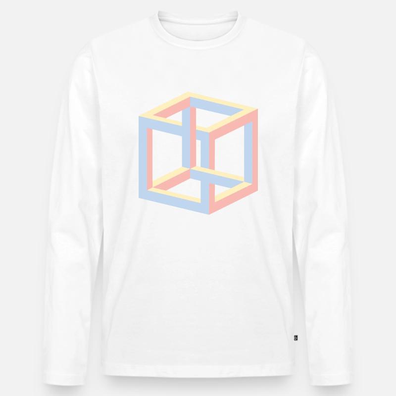 Cube Illusion Design - Männer Premium Bio Langarmshirt - undefined
