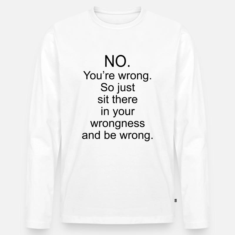 Falsches Zitat - Männer Premium Bio Langarmshirt - Weiß