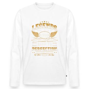 1986 Vintage Born Legends Cadeau d’anniversaire - T-shirt manches longues Premium bio Homme - blanc - Devant - Nico (187cm)