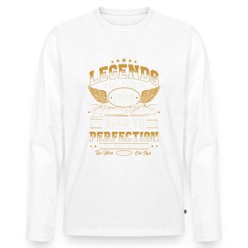 1960 ' s Vintage Born Legends Cadeau d’anniversaire - T-shirt manches longues Premium bio Homme - blanc - Devant - Nico (187cm)
