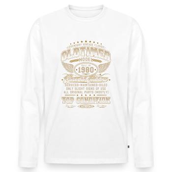Oldtimer Baujahr 1980 Jahrgang Geburtstag Geschenk - Männer Premium Bio Langarmshirt - Weiß - Vorne - Nico (187cm)