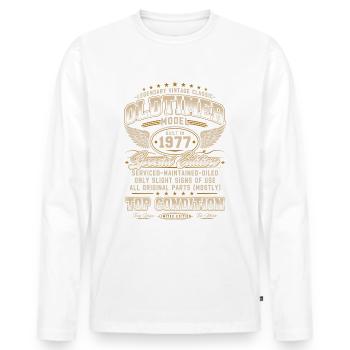 Vintage Car Year 1977 Vintage Birthday Gift - Men's Premium Organic Long Sleeve Shirt - white - Front - Nico (187cm)
