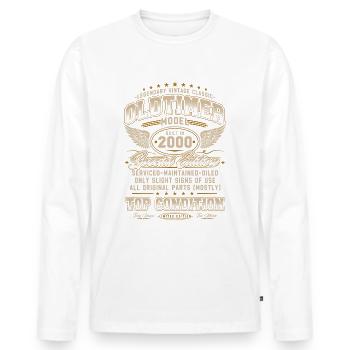 Oldtimer Baujahr 2000 Jahrgang Geburtstag Geschenk - Männer Premium Bio Langarmshirt - Weiß - Vorne - Nico (187cm)