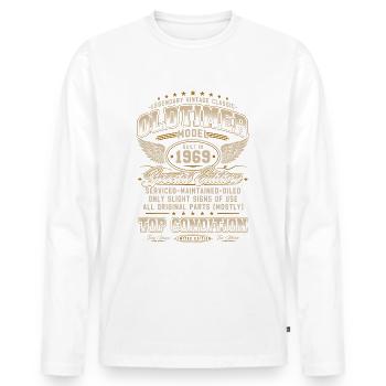 Vintage Car Year 1969 Vintage Birthday Gift - Men's Premium Organic Long Sleeve Shirt - white - Front - Nico (187cm)