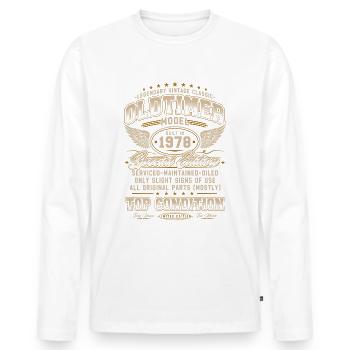 Vintage Car Year 1978 Vintage Birthday Gift - Men's Premium Organic Long Sleeve Shirt - white - Front - Nico (187cm)