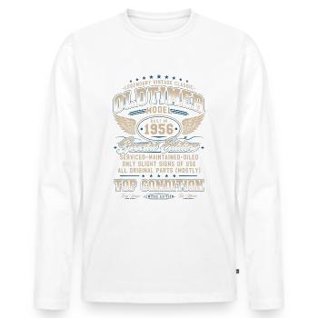 Oldtimer Baujahr 1956 Jahrgang Geburtstag Geschenk - Männer Premium Bio Langarmshirt - Weiß - Vorne - Nico (187cm)