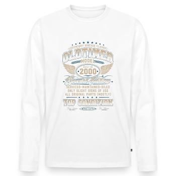 Oldtimer Baujahr 2000 Jahrgang Geburtstag Geschenk - Männer Premium Bio Langarmshirt - Weiß - Vorne - Nico (187cm)