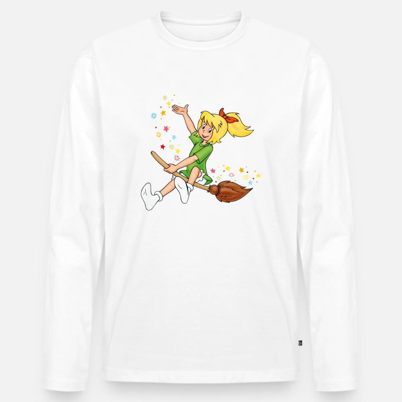 Bibi Blocksberg auf Kartoffelbrei Sternchen - Männer Premium Bio Langarmshirt - Weiß