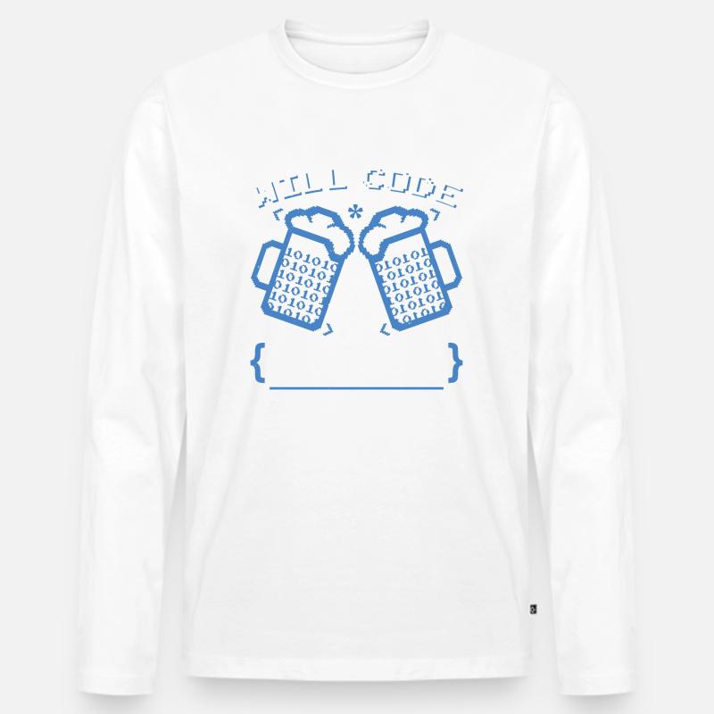Will Code pour la bière | Codage du programmeur T-shirt manches longues Premium bio Homme