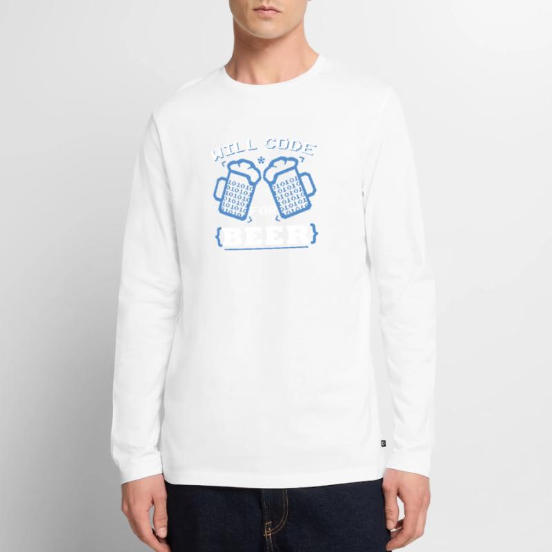 Will Code For Beer | Programmer Coding Men's Premium Organic Long Sleeve Shirt