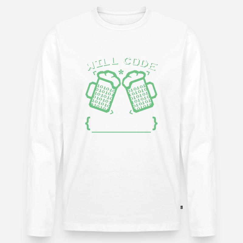 Funny Programming Coder Programmer Coder Coding Men's Premium Organic Long Sleeve Shirt