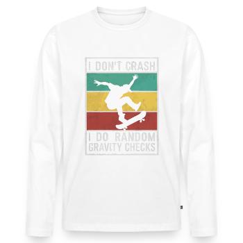 Skateboarding Skater Skateboard Skateboarder - Men's Premium Organic Long Sleeve Shirt - white - Front - Nico (187cm)