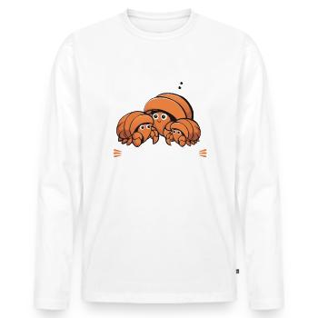 Crabe Crabe Crabe Crabe Crabe Crabe - T-shirt manches longues Premium bio Homme - blanc - Devant - Nico (187cm)