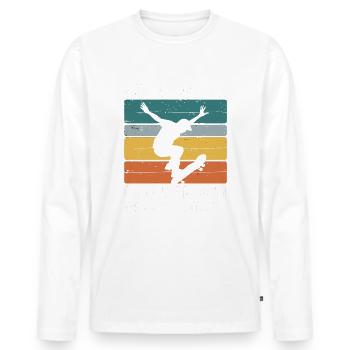 Skateboarding Skater Skateboard Skateboarder - Men's Premium Organic Long Sleeve Shirt - white - Front - Nico (187cm)