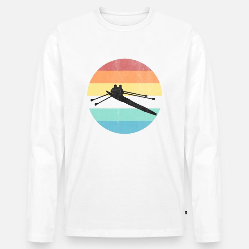 Rudern Ruderer Team - Männer Premium Bio Langarmshirt - Weiß