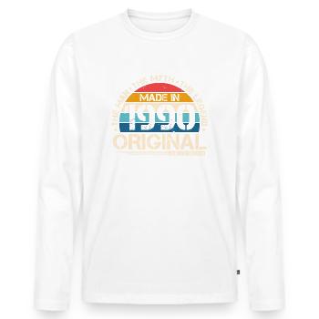 années 1990 Vintage né homme mythe, légende - T-shirt manches longues Premium bio Homme - blanc - Devant - Nico (187cm)