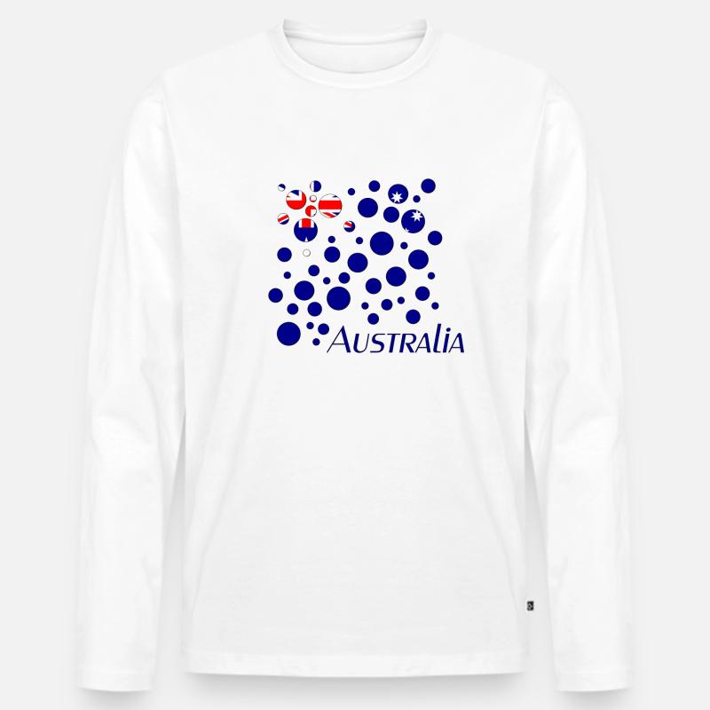 Australia - Männer Premium Bio Langarmshirt - Weiß
