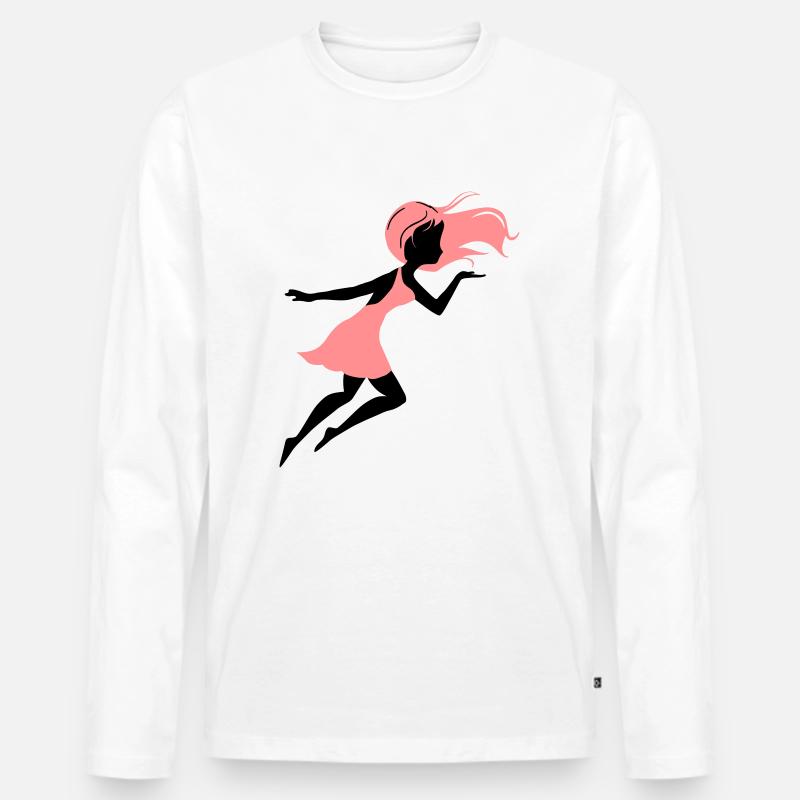 Girly - Männer Premium Bio Langarmshirt - Weiß