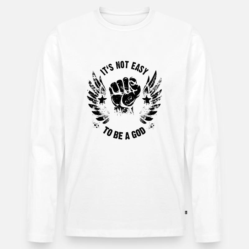 To be a God wings - Männer Premium Bio Langarmshirt - Weiß