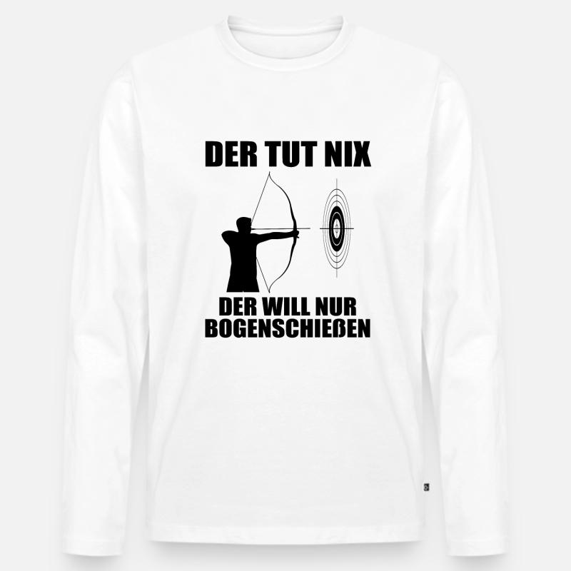Bogenschießen Bogenschütze Spruch Geschenk Herren - Männer Premium Bio Langarmshirt - Weiß