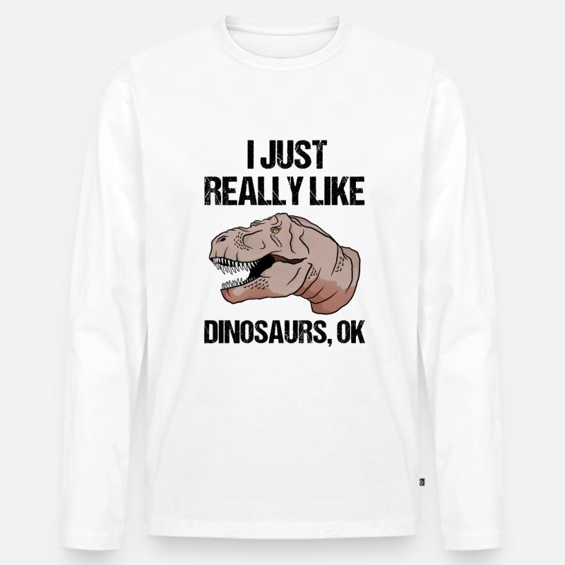 Einfach Dino-Liebe Geschenk - Männer Premium Bio Langarmshirt - Weiß