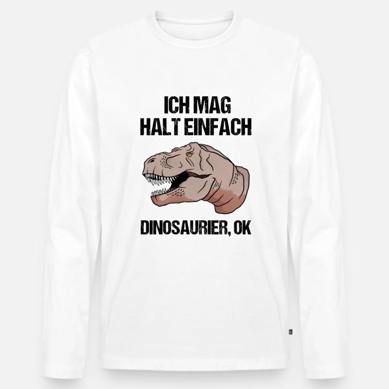 Einfach Dino-Liebe Geschenk - Männer Premium Bio Langarmshirt - Weiß