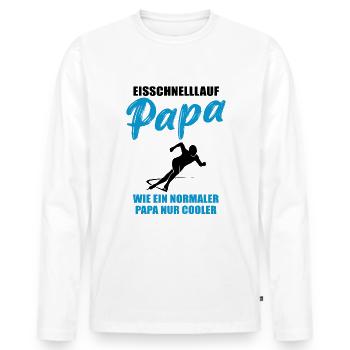Eisschnelllauf Papa Cool Geschenk - Männer Premium Bio Langarmshirt - Weiß - Vorne - Nico (187cm)