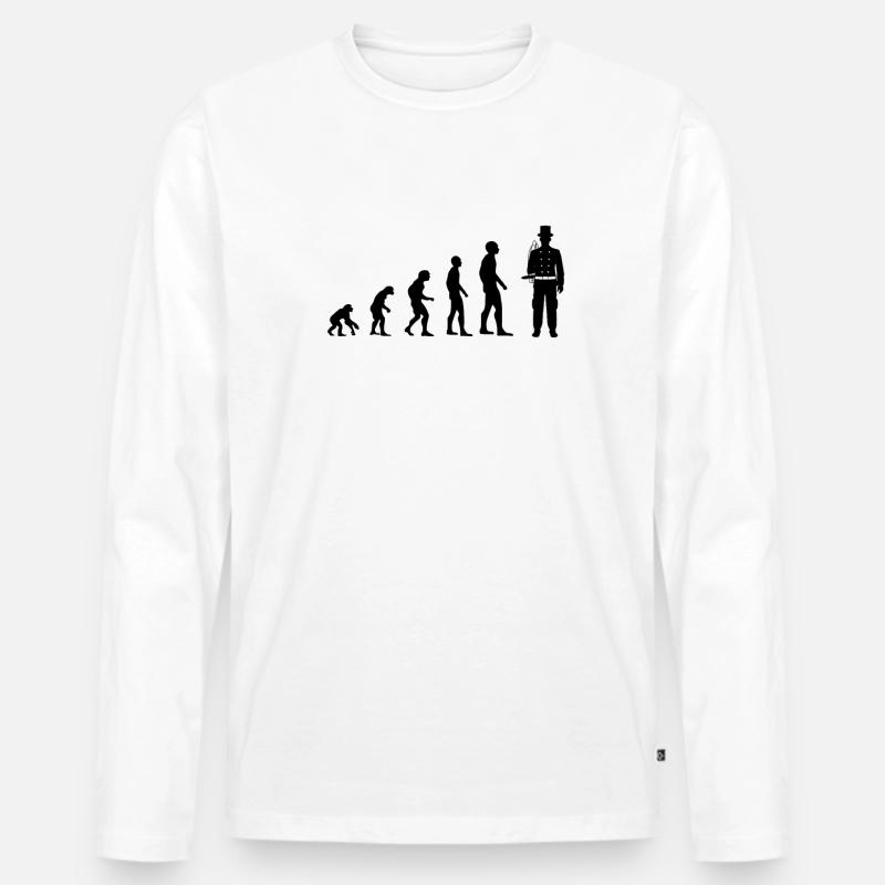 Evolution zum Glück - Männer Premium Bio Langarmshirt - Weiß