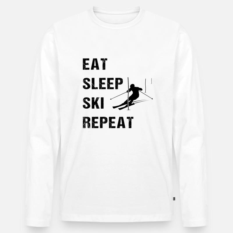 Ski-Slalom-Lebenszyklus - Männer Premium Bio Langarmshirt - Weiß