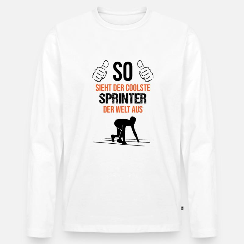 Top Sprinter - Coolness pur - Männer Premium Bio Langarmshirt - Weiß