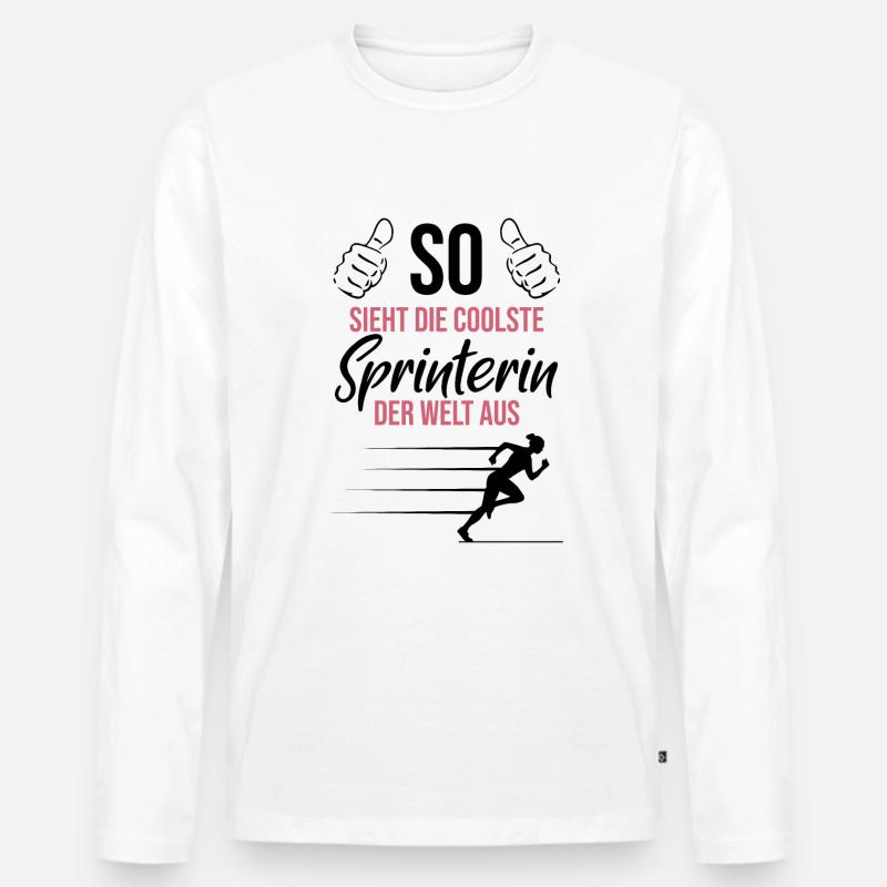 Coolste Sprinterin – Weltklasse - Männer Premium Bio Langarmshirt - Weiß