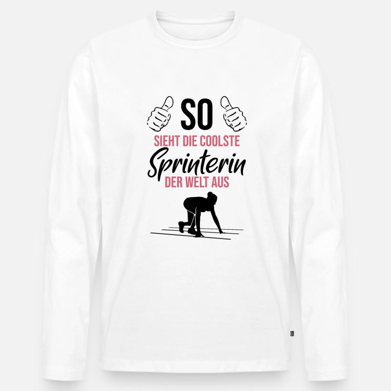 Die coolste Sprinterin der Welt - Männer Premium Bio Langarmshirt - Weiß