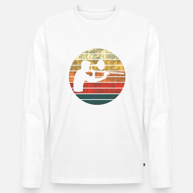Posaune Sunset Melodie Jazz Geschenk - Männer Premium Bio Langarmshirt - Weiß