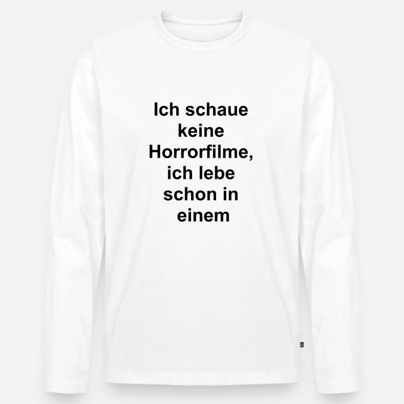 Gruseliger Kuscheldecke - Männer Premium Bio Langarmshirt - Weiß