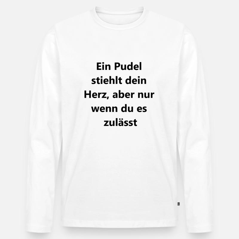 Süßes Pudel-Herz-Geschenk - Männer Premium Bio Langarmshirt - Weiß