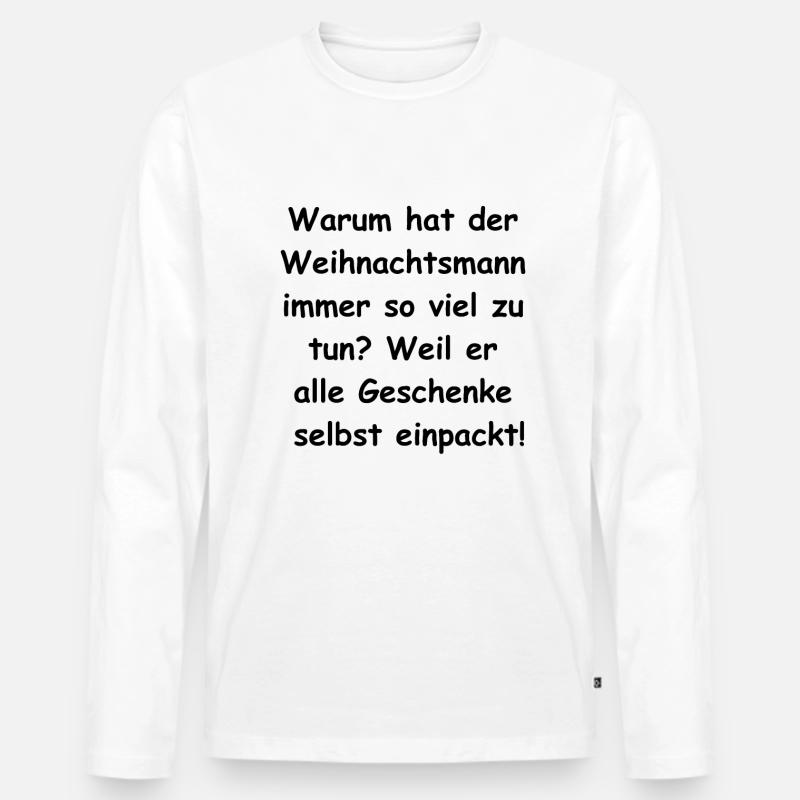 Geschenkverpackungs-Chaos - Männer Premium Bio Langarmshirt - Weiß