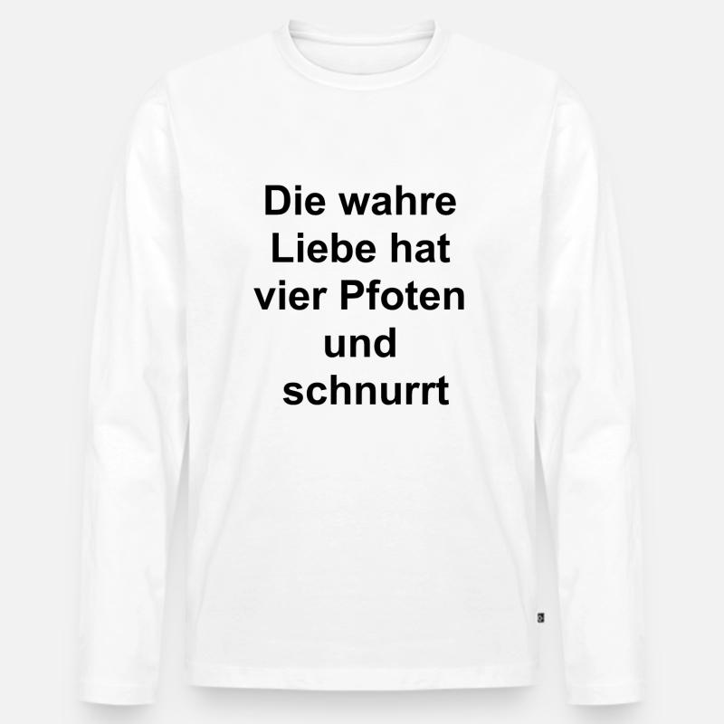 Fellnasen-Geschenk - Männer Premium Bio Langarmshirt - Weiß