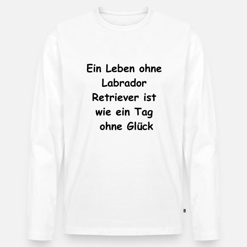 Glücksbringer Labrador Geschenk - Männer Premium Bio Langarmshirt - Weiß