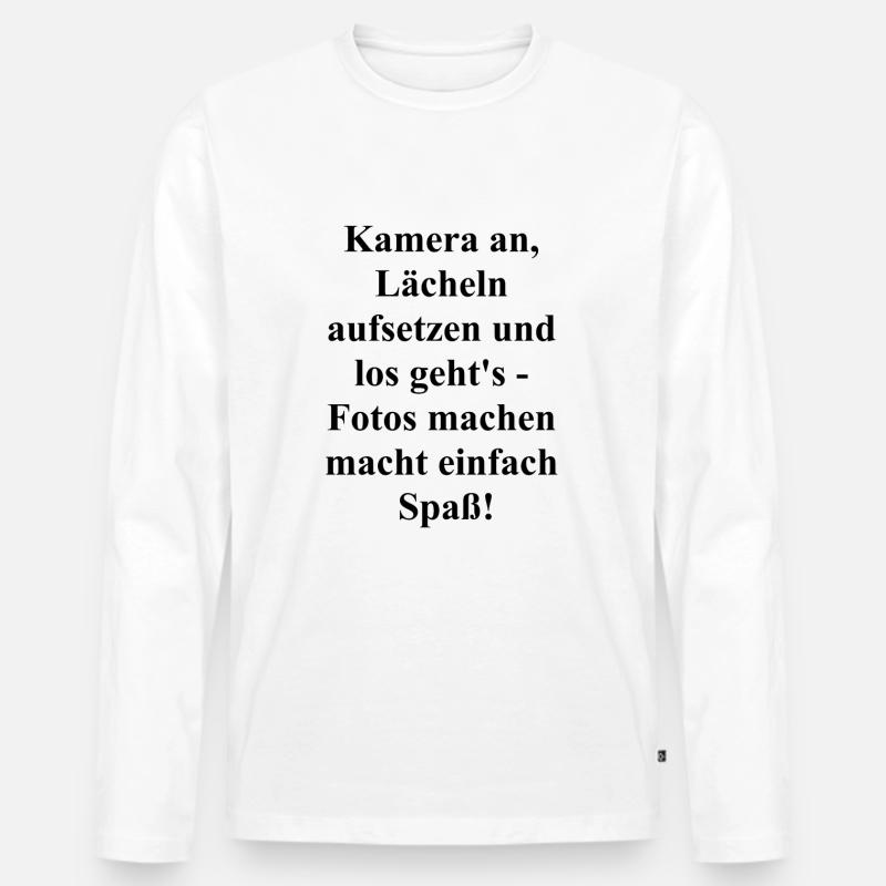 Foto Spaß Geschenk - Männer Premium Bio Langarmshirt - Weiß